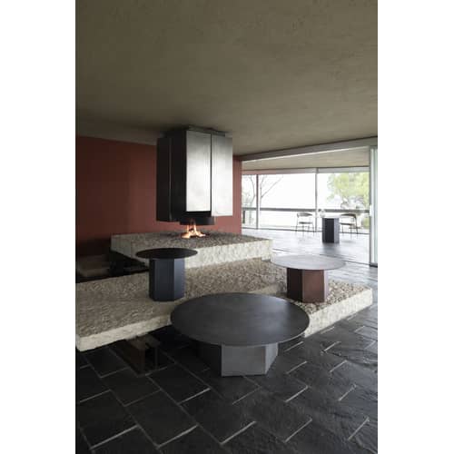 Table basse Epic métal multicolore / Acier - Ø 80 x H 38 cm / Modèle d\'exposition - Gubi - Noir - Acier laqué
