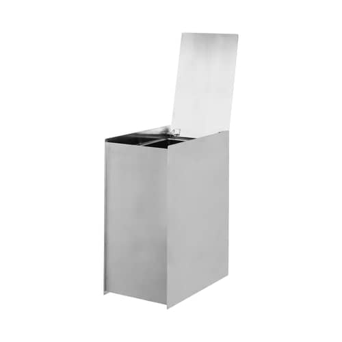 Sama Bathroom bin metal / 5 liters - Ferm Living - Brushed steel - Brushed stainless steel