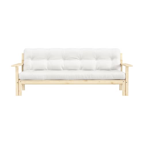 Canapé convertible Unwind / L 218 cm - KARUP DESIGN - Naturel 701 / Pin clair - Fibres recyclées mélangées, Mousse, Pin massif certifié FSC, Tissu
