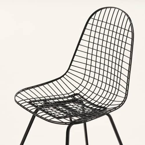 Wire Chair DKX Chair metal black / By Charles & Ray Eames, 1951 - Vitra - Black - Epoxy lacquered steel