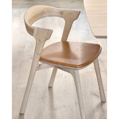 Chaise Bok Indoor / Assise cuir - Ethnicraft - Chêne / Cuir Cognac - Chêne massif, Cuir
