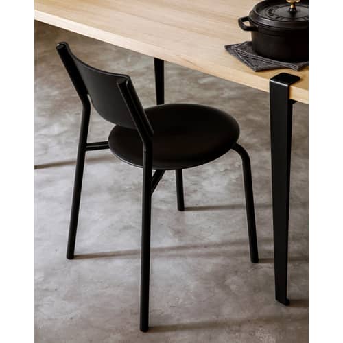 Chaise empilable SSDr plastique noir / Plastique recyclé - TIPTOE - Noir Graphite - Acier thermolaqué, Polypropylène recyclé