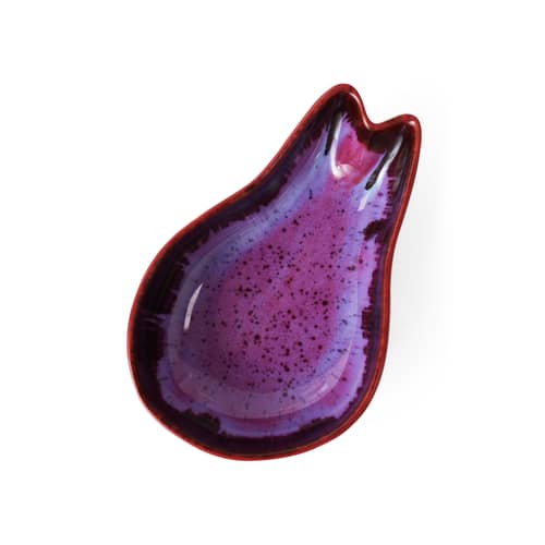Ciotola Shell ceramica rosso / 17 x 11 x H 4,8 cm - HK LIVING - Viola Rosso - Gres smaltato