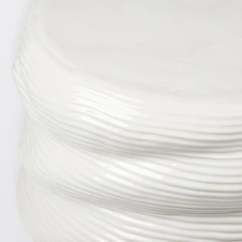 Earthernware End table ceramic white / Ø 44 x H 42 cm - BROSTE COPENHAGEN - Off white - Enamelled sandstone