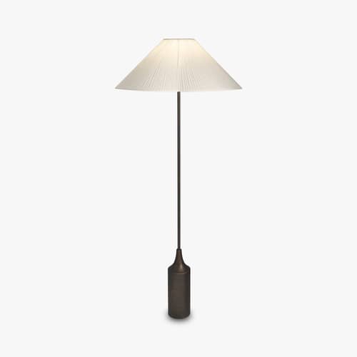 Kensington Floor lamp textile beige / Ø 71 cm - NV GALLERY - Ivory linen / Antique brass - Iron, Linen