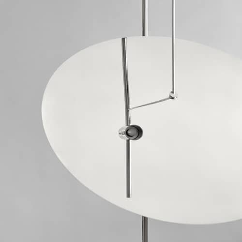 Lampadaire The Moon - 101 COPENHAGEN - Chromé / Travertin beige - Aluminium chromé, Travertin