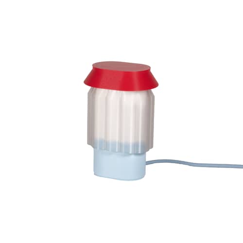 Lampe de table Nour / Plastique recyclé - Fabriqué en France - Warren & Laetitia - Bleu ciel / Rouge - Plastique recyclé
