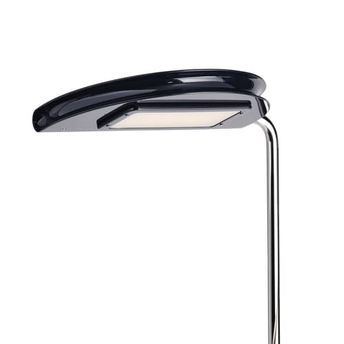 Stehleuchte Mezzaluna LED metall blau / Bruno Gecchelin, 1975 - Orientierbar - DCW éditions - Blau Karbon - Aluminium, Marmor, Stahl