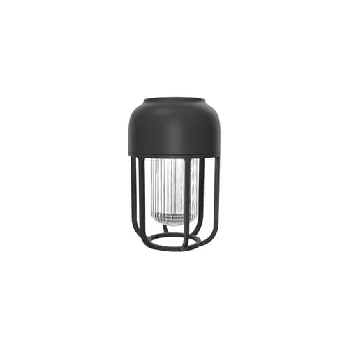 Outdoor-Solarlampe Light N°1 metall schwarz / LED - Inklusive Induktionsladegerät - Houe - Schwarz - Aluminium, Recycelter Kunststoff, Recyceltes Glas