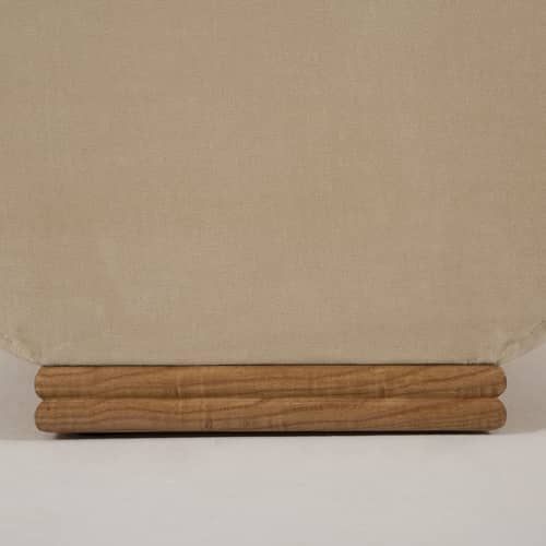 Panca imbottita Galerie Vivienne tessuto beige legno naturale / L 155 cm - Esclusiva - Lelièvre Paris - Sabbia/Frassino miele - Espanso, Frassino, Tessuto