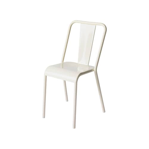 Sedia impilabile T37 metallo bianco / Ripubblicato nel 1937 - Tolix - Bianco perlato - Acciaio inossidabile