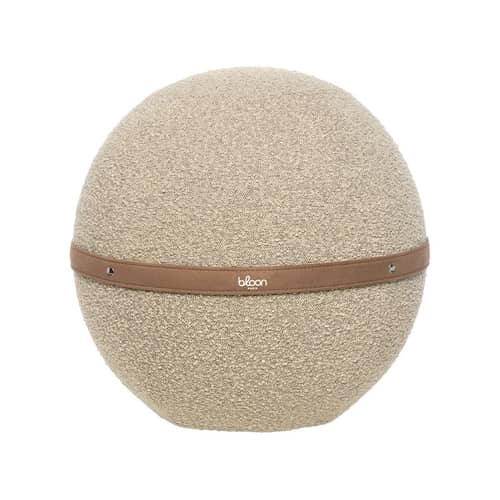 Sitzkissen Bouclette XL textil beige / Ergonomisch - Ø 65 cm / Schlaufenwolle - BLOON PARIS - Sand - Lockige Wolle, PVC