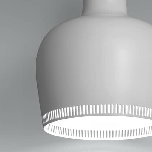 Sospensione Golden Bell A330S metallo bianco / Alvar Aalto, 1937 - ARTEK - Bianco - Acciaio filato