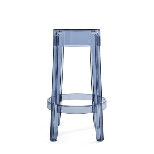 Charles Ghost Stackable bar stool plastic material blue / H 65 cm - Polycarbonate - Kartell - Powder blue - Polycarbonate