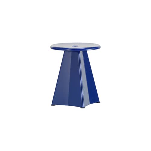 Métallique Stool metal blue / Jean Prouvé (1936 - Vitra - Marcoule blue - Steel