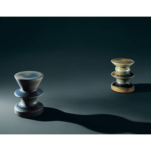 Table d\'appoint Teti céramique vert / H 44 cm - Prospero Rasulo, 2006 - Zanotta - Vert - Jaune - Grès émaillé