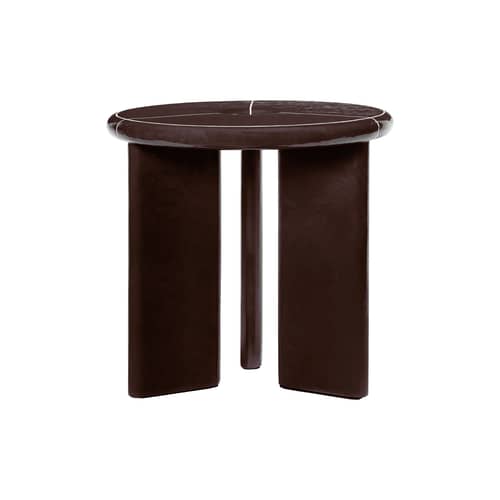 Tavolino d\'appoggio Deya pietra marrone / Ø 47 - Cemento smaltato - Ferm Living - Marrone - Calcestruzzo rinforzato con fibre di vetro