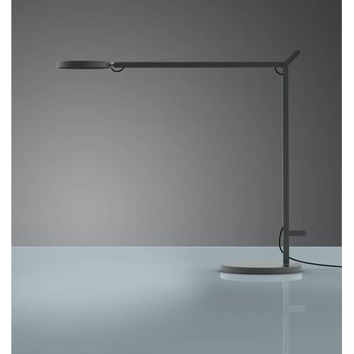 Tischleuchte Demetra LED metall grau / mit Bewegungsmelder - Artemide - Grau - Aluminium