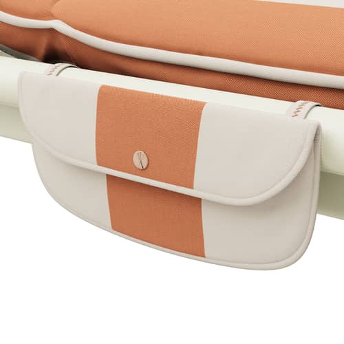 Transat inclinable Sunbun / Matelas inclus - Fatboy - Structure Desert / Coussin rayé orange - Aluminium thermolaqué, Mousse, Tissu oléfine, Toile