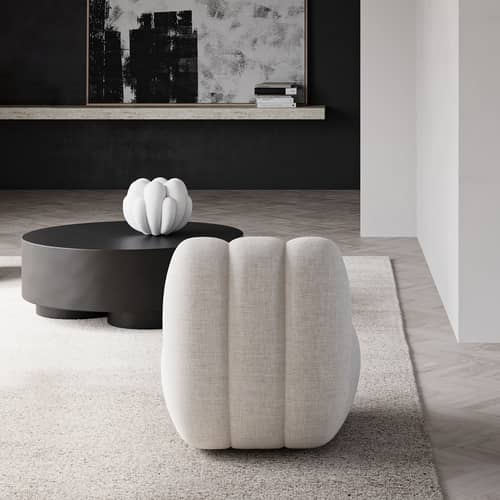 Vase Bloom Mini keramik weiß / Ø 35 x H 27 cm - 101 COPENHAGEN - Weiß - Faserbeton, Keramik