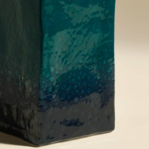 Vase Nomad céramique bleu / 11 x 11 x H 21 cm - Maison Sarah Lavoine - Bleu Sarah - Faïence émaillée