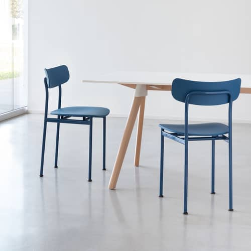 Chaise Motta bleu / Jasper Morrison - Polypropylène recyclé - Magis - Bleu - Acier, Polypropylène recyclé