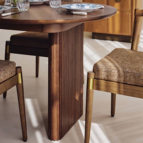 Adriano Extending table wood brown / Length 150–190 cm – 4 to 6 people - NV GALLERY - Walnut finish - Bois composite, Placage noyer