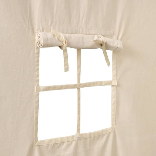 Settle Bed canopy textile white / Organic cotton - Ferm Living - Off-white - Leather, Organic cotton, Pine
