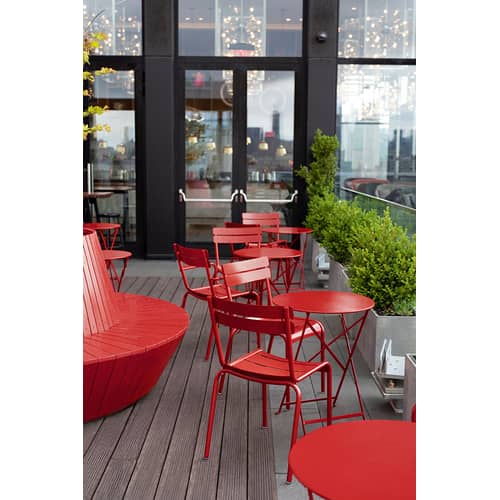 Klapptisch Bistro metall rot / Ø 60 cm - Stahl / 2 Personen - Fermob - Schwarzkirsche - lackierter Stahl