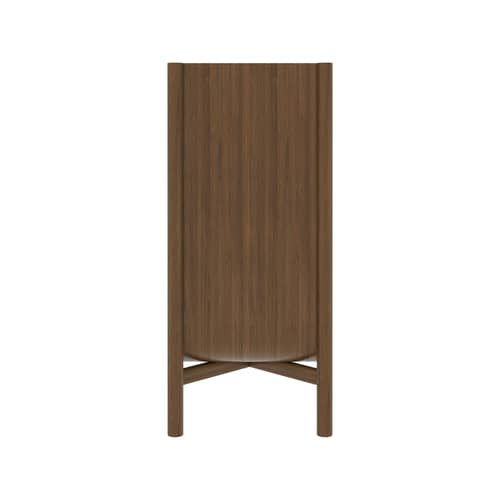 Marius Chest of drawers natural wood / L 100 x  H 90 cm - Hartô - Tinted oak / Brass handles - Brass, MDF veneer tinted oak, Tinted oak wood