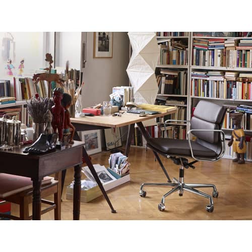 Compas Direction Desk natural wood / By Jean Prouvé, 1953 - L 125 cm - Vitra - Natural oak / Black base - Solid wood, Steel