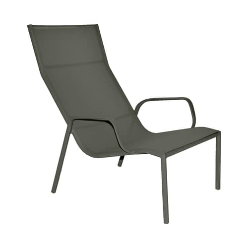 Fauteuil lounge empilable Cadiz tissu vert - Fermob - Romarin - Aluminium laqué, Toile Batyline