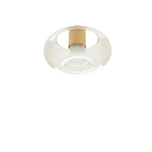 Fontanella Large Wall light glass transparent / Ceiling light - Ø 40 cm - Fontana Arte - Brass - Blown Borosilicate glass, Galvanized metal