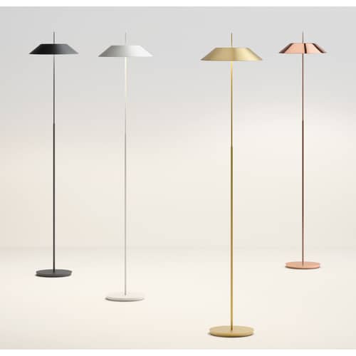Lampadaire Mayfair or LED / H 147 cm - Vibia - Or mat -  Zamak, Acier, Polycarbonate