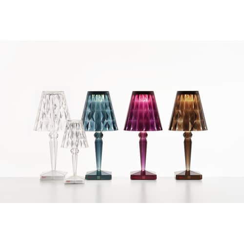 Lampe extérieur sans fil rechargeable Big Battery LED plastique transparent / H 37 cm - USB / Seconde vie - Kartell - Cristal - PMMA