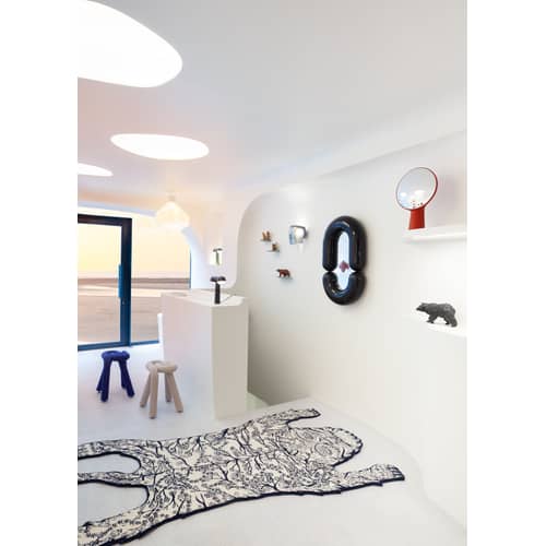 Miroir mural Zodiac Bumper Medium céramique noir /  L 55 x H 90 cm - Jean-Baptiste Fastrez, 2020 - Moustache - Noir - Céramique, Verre