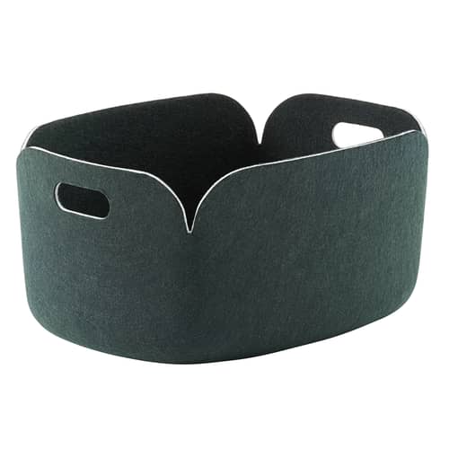Panier Restore tissu vert / 35 x 48 cm - Feutre 100% recyclé - Muuto - Vert foncé - Feutre recyclé