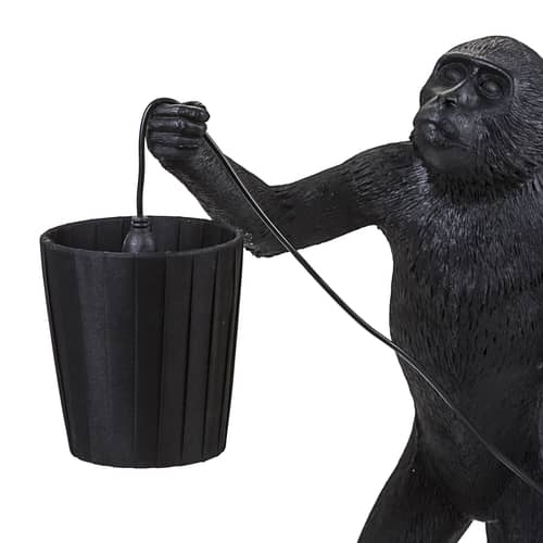 Paralume  tessuto nero tessuto / Per lampade Monkey - Seletti - Nero - Metallo, Tessuto poliestere