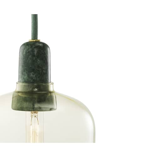 Pendelleuchte Amp Small glas marmor gelb braun gold / Ø 14 x H 17 cm - Normann Copenhagen - Goldfarben / Marmor jadegrün - Glas, Marmor