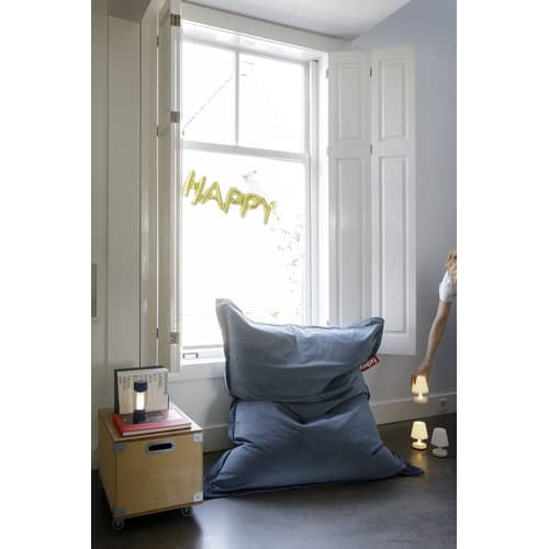 Pouf Original Slim Velvet tissu rose marron / Velours recyclé - 155 x 120 cm - Fatboy - Rhubarbe -  Micro-billes EPS, Velours polyester recyclé