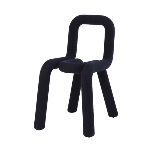 Sedia imbottita Bold / Tessuto - Moustache - Blu scuro - Acciaio, Schiuma di poliuretano, Tessuto