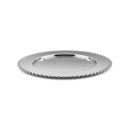 Plateau Edges métal / Ø 32,5 cm - Alessi - Acier poli - Acier inoxydable 18/10