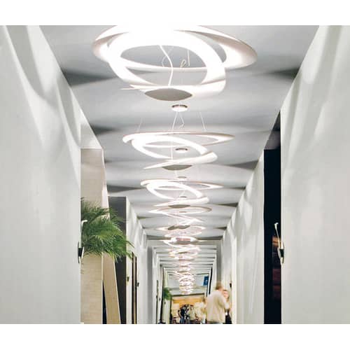 Suspension Pirce métal blanc / Ø 97 cm - Artemide - Blanc - Aluminium verni