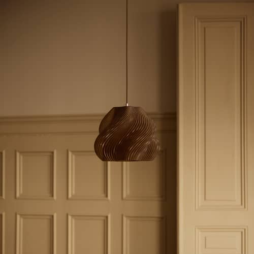 Suspension Soft Serve 02 marron / Ø 31 x H 25 cm - CRÈME ATELIER - Caramel - PLA recyclé
