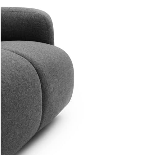 Canapé droit Swell tissu gris / L 235 cm - 3 places - Normann Copenhagen - Gris - Acier, Tissu