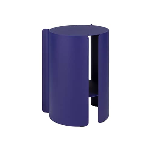 Table d\'appoint Wa métal bleu / Ø 32 x H 50 cm - NOO.MA - Bleu myrtille - Acier thermolaqué