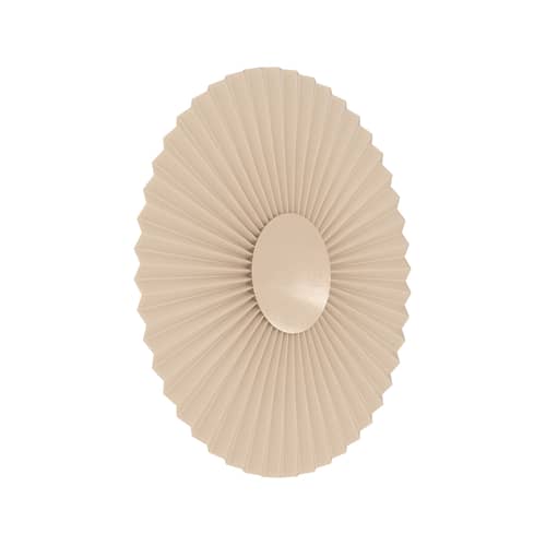 Applique Carmen LED tissu beige /Ø 50 cm - Double branchement : mural ou prise - Hartô - Champagne - Métal laqué, Tissu plissé