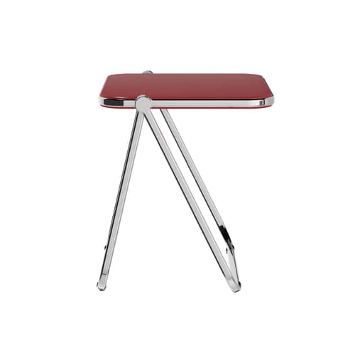 Bureau pliable Platone bois rouge / Giancarlo Piretti, 1970 - 83 x 65 cm - ANONIMA CASTELLI - Rouge - Aluminium poli, Stratifié