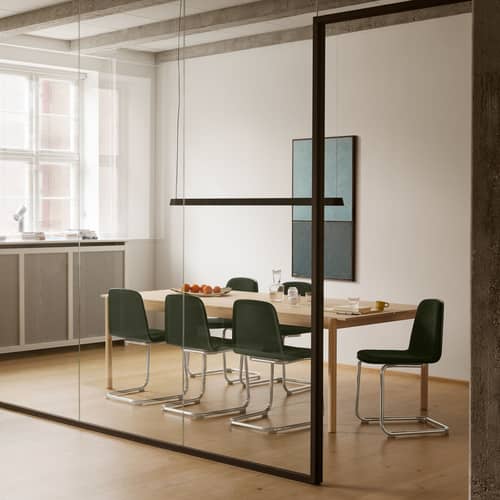 Chaise rembourrée Brink tissu vert - Muuto - Vert olive foncé - Mousse, Placage de bois certifié FSC, Tissu