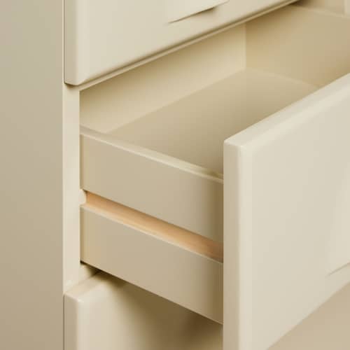 Commode Chest of drawers bois beige / Chiffonnier 8 tiroirs - L 45 x P 40,5 x H 128,8 cm - HK LIVING - Crème - MDF laqué